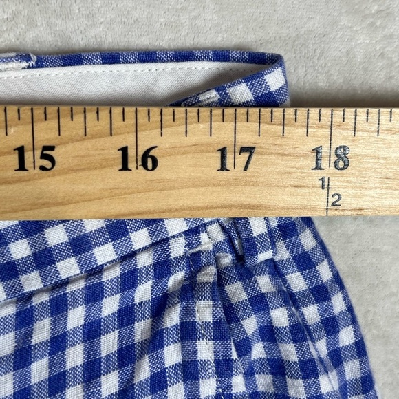 Polo Ralph Lauren 35W 100% Linen Blue Gingham Straight Fit Shorts - Picture 8 of 10